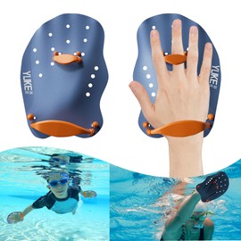 FairyPeach Hand Paddles, Swimming Paddles, Diving Hand Paddling, Swimming Paddle with Adjustable Straps, PVC-Free (Blue, M)
