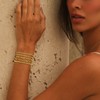 Gold Bracelets for Women, Dainty 14K Gold Plated Stackable Link,