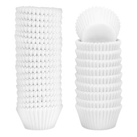 1000 Pcs White Mini Cupcake Liners, Greaseproof Small Muffin Liners Baking Cups, Disposable Candy Paper Cup Wrappers for Wedding Birthday Party