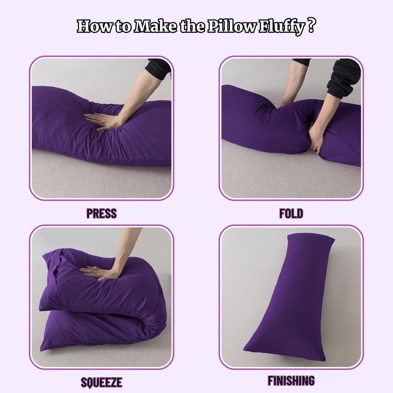 Ubauba Memory Foam Body Pillow with Cover, Full Large Body
