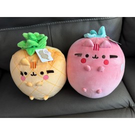 GUND Pusheen Scented Fruits lot of 2 Pineapple Squisheen & Strawberry Squisheen