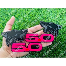 Badge Addictz Coyote 5.0 Emblem Badges Hot Pink Matte Black On Glossy Lady Driver Racing New