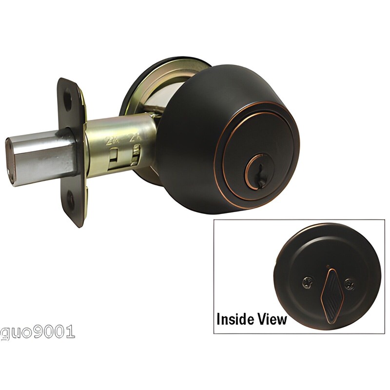 House Guard Hardware Oil Rubbed Bronze Single Cylinder Deadbolt Door