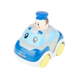 Bieco Push & Go Cars Toy Car with Wind Up Mechanism Push Down Head Toy Vehicle Crawling 11,5 cm