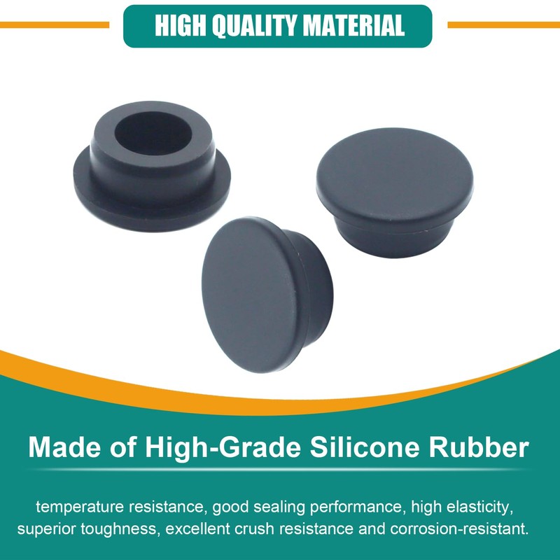 110PCS Silicone Rubber Plugs for Round Holes Assorted Sizes T-Shape