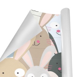 OTVEE Funny Bunny Wrapping Papers, Gift Wrapping Paper Rolls, 4 Rolls, 58 * 23 inch Per Roll, Gift Wrap Wrapping Papers for Birthday, Bridal, Baby Showers, Valentine's Day, Morther's Day