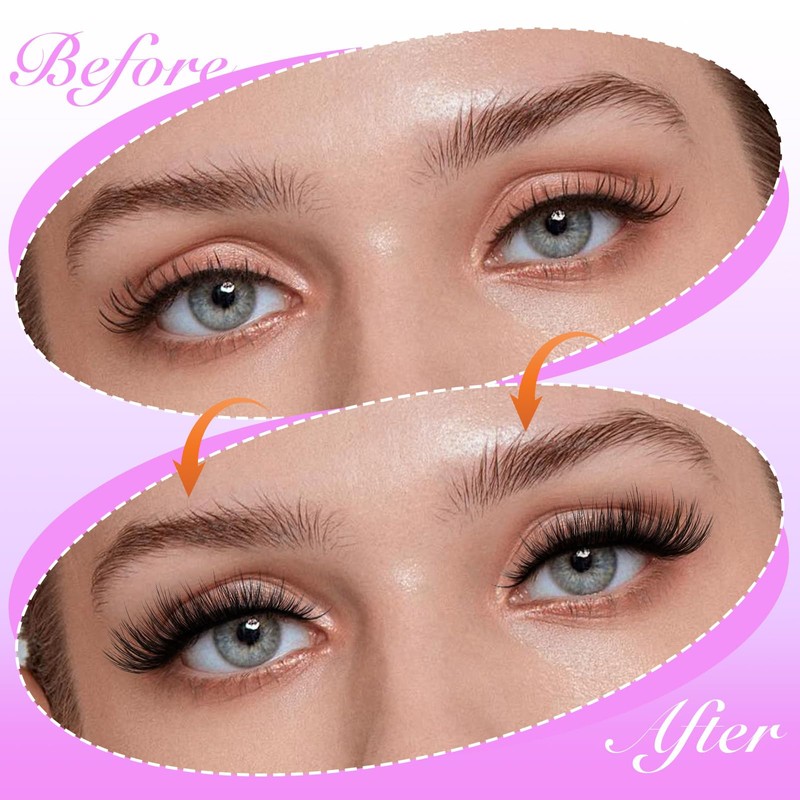 Natural Self Adhesive Eyelashes Wispy Self Adhesive Lashes 3D No