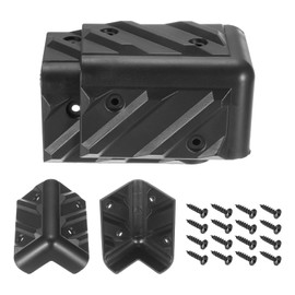 sourcing map 4 Pcs Speaker Cabinet Corners Protector 48x48x80mm Plastic Stackable Guard Wrap Angle Case Edge Box Protection with 16 Pcs Installation Screw for Stage DJ Audio Sound Case