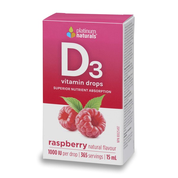 Platinum Naturals Delicious D Vitamin D3 Raspberry, 15 ml