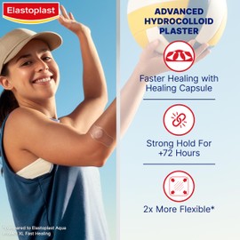 Elastoplast Second Skin Protection Hydrocolloid Patches, Ultra Thin and Flexible Hydrocolloid Dressings for the Protection and Treatment of Superficial Wounds, Waterproof Plasters, 6 Patches