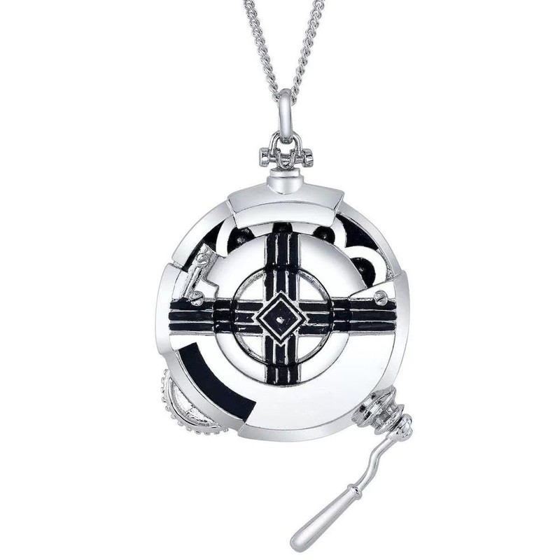 DUNHAO COS Ekko Watch Necklace Unisex Silver Pocket Watch Pendant