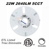 SATZOL Ceiling Fan Lamp Replacement Light Panel, 22W 2640LM, 5CCT