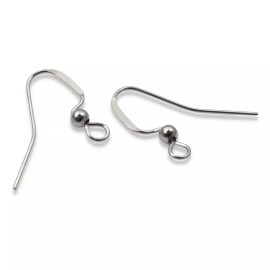 Hackberry Creek 20 Stainless Steel Ear Wires + 3mm Accent Bead - Elongated Flat Earring Hook