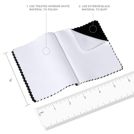 The Bling Factory Deluxe Microfiber Jewelry Cleaning & Polishing Cloth w/Dual Layers, 4 inch x 6 inch - 6 Pack