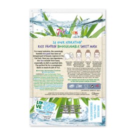 7th Heaven Superfood Intense Hydration Rice Protein Biodegradable Bamboo Sheet Mask to Nourish Skin for Long Lasting Hydration - Ideal for All Skin Types