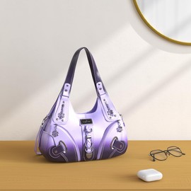 Angelkiss Hobo Purses and handbags for Women Satchel Handbag Women Purses Large Daily Shoulder Bags(D.Purple)