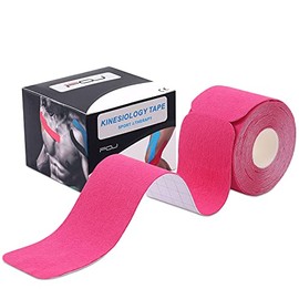 Pre-cut Taping Tape, 1 Roll Kinesiology Tape, Supports Muscles and Joints, Breathable, Stretchable, Sweat Resistant 2.0 x 16.4 ft (5 x 5 m) (Powder)