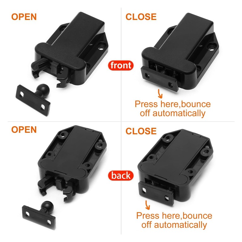 6 Pcs Touch Release Catch Latch Cupboard, Push to Open