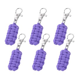 YELARXI Paracord Zipper Pull Polyester Zipper Pulls Replacement Woven Rope with Metal Clasp, 80 mm Length Fit for Backpacks Clothing Luggage Accessories - Cylinder (6 Pack, Purple)