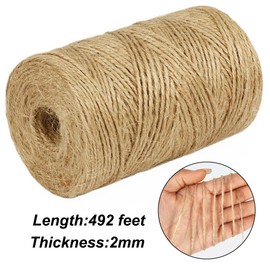 Vivifying 492 Feet Jute Twine, 2mm Jute Twine String for Climbing Plants, Tomatoes, Crafts, Gift Wrapping and Decoration (Brown)