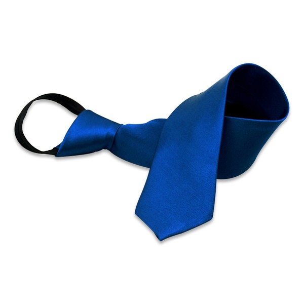 Aurya Boys'Solid Color Zipper Tie 15 inch Polyester Satin Zipper