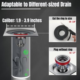 Shower drain backflow preventer, odor-proof drain core, one-way drainage valve, magnetic closure valve, made of copper, suitable for floor drain, sewer, pipes, fitting for 1.5-3.9 '' ID. (1.5''-3.9'')