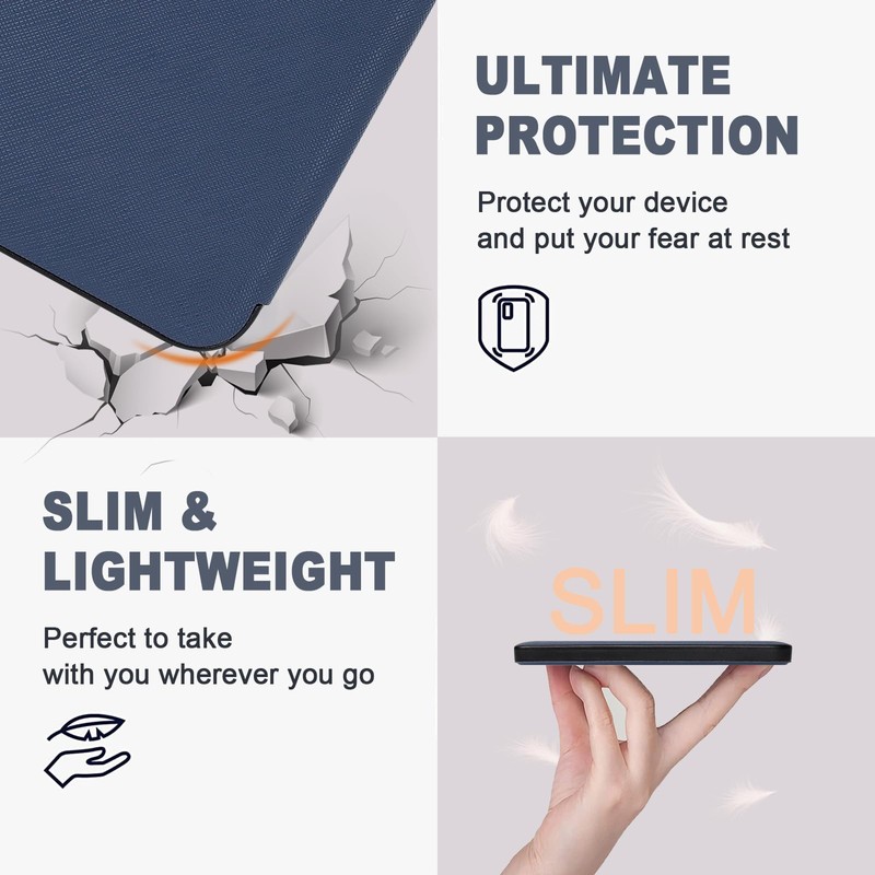 Caweet Case for Kobo Clara Colour/BW/2E eReader, Premium PU Leather