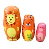 Oostifun 5pcs Cartoon Cute Handmade Russian Nesting Doll Playsets Wooden