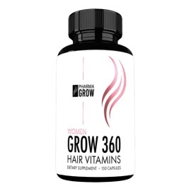 Suplemento Pharma Grow Hair Vitamins Grow 360 para Crecimiento Capilar Femenino con Biotina, Colágeno y Vitaminas - 150 Cápsulas                      
