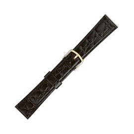 Maruman D008/G 77885 Watch Band, Cow (Calf), Made in Japan, Black, 0.7 inches (18 mm), Black, Casual