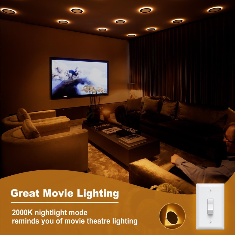 VOLISUN 12 Pack 6 Inch Black Recessed Light with Night