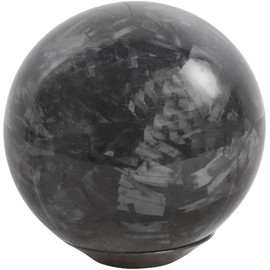 muge racing Forged Carbon Fiber Shift Knob Gear Shifter Spherical Type Unique Designed for Most Manual Car Universal Gear Shift Knob with 3 Adapters (Real Carbon Fiber-Sphere, Black)