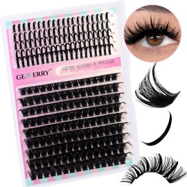GEMERRY Eyelash Extensions Spikes DIY Cluster Eyelashes D Curl Individual Eyelash Extensions 80D Individual Eyelash Extension Volume Eyelashes at Home (Manga-80D)