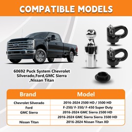 GOMADEIT 60692 Gooseneck Ball & Safety Chain | Fits Ford OEM Gooseneck Ball Kit | Fits Ford Puck System Gooseneck Ball | Fits Ford F250 F350 F450 | 2-5/16" | 30K LBS GTW