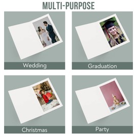 Golden State Art, Pack of 75, 4x6 Photo Folders, Cardboard Picture Frame, Paper Photo Frame Cards, Greetings/Invitation Cards, Special Events: Graduation, Christmas, Wedding (White)