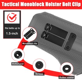 TRSAIM Tactical Monoblock Holster Belt Clip for Concealed Carry - Custom Fit Holster Sheath Clasp - 1.5" IWB Compatible, Metal Mounting Hardwar with Included Mounting Screws
