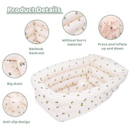 AirSwim Inflatable Baby Bathtub for Infants to Toddler, Portable Bathtub with Anti-Slip Air Pump, Small Ball Pool, Foldable Bathtub for Travel, 30.7 x 14.57 Inch(Orange)