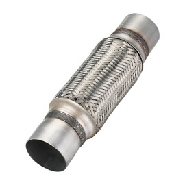 Autarboor Exhaust Flex Pipe, 2.5''x 8''Stainless Steel Heavy Duty Exhaust Flex Pipe, Double Braid Exhaust Flex Tube, Overall Length 12''