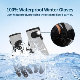 Waterproof Winter Gloves for Men & Women, Insulated Work Gloves with Grip for Cold Weather, Construction & Snow Work(1pair, Grey XL)