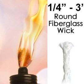 Dan's Daughters' Containers 3' x 1/4" Wick It Up with US 3' x 1/4" Round Fiberglass Wick Kerosene Oil Lamps Lanterns Torch Wine Bottle Candle Mood Lighting (14)(1 4) Emergency Lighting 10