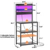 Aheaplus Bakers Rack with Power Outlet, Microwave Stand, 5 Tiers