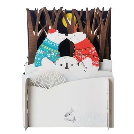 Alljoy 3D Polar Bears Kissing Pop Up Christmas Greeting Card XPOP042