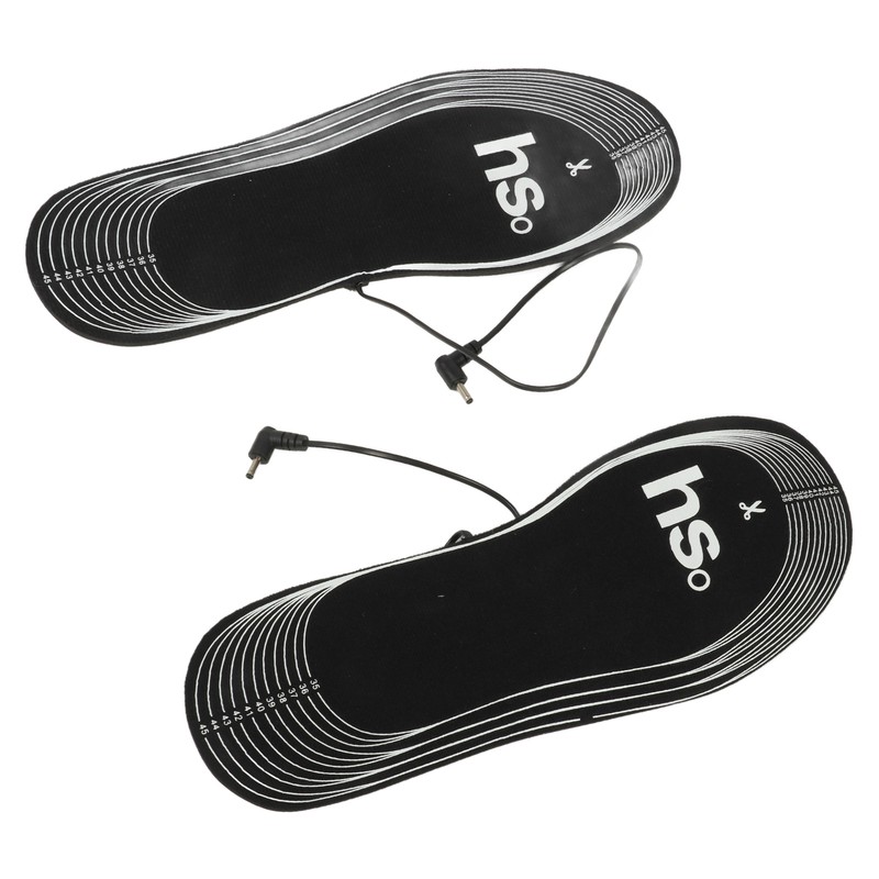 1Pair Heated Insoles Electric Insoles 4.5V Battery Powered Soft Carbon