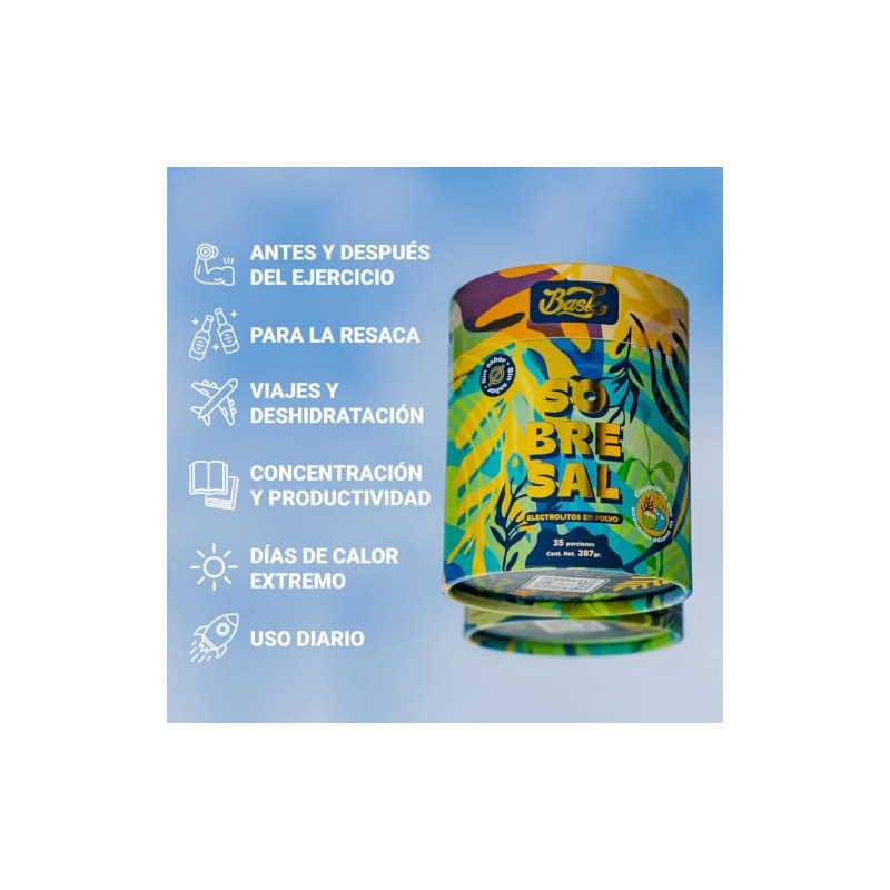 Electrolitos Polvo Sabor Bask Caja Sobres Maracuy