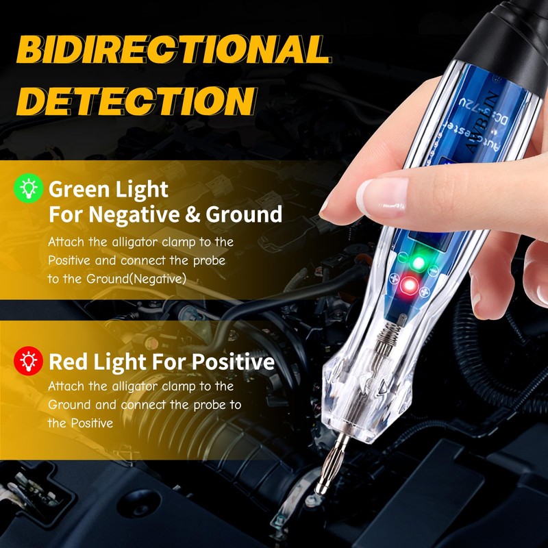 Test Light Probe Kit, 3-72V DC LED Digital Automotive Circuit