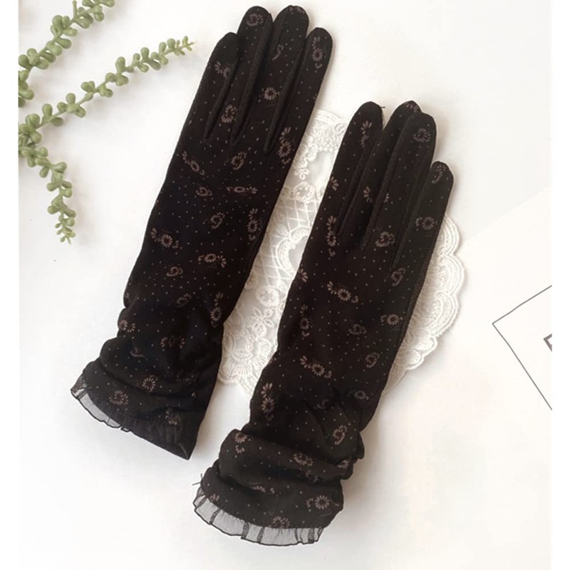 SEENFAAN Women's Summer Gloves, Cotton, UV Gloves, Sunscreen, Rough Hands,