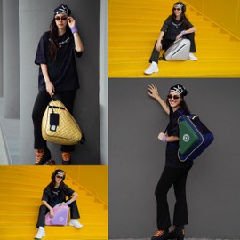 HEXIFUL Skate Bag to Carry Ice Skates, Inline Skates, Roller Skates and Quad Skates for Both Kids and Adults (Gold/Black 022)
