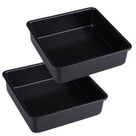 imposyu Set of 2 Baking Moulds Small, Square Casserole Dish Made of Stainless Steel Core, Square Brownie Baking Mould, Casserole Dish Square with Non-Stick Coating for Lasagna Brownie Cakes 15 x 15 x