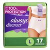 Discreet, Incontinence Underwear, Maximum Classic Cut, Large, 17 Count