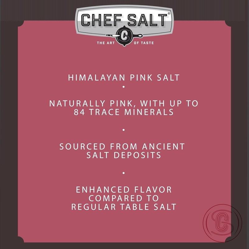 CHEF SALT Himalayan Pink Salt 3lb Fine Grain, Pack of